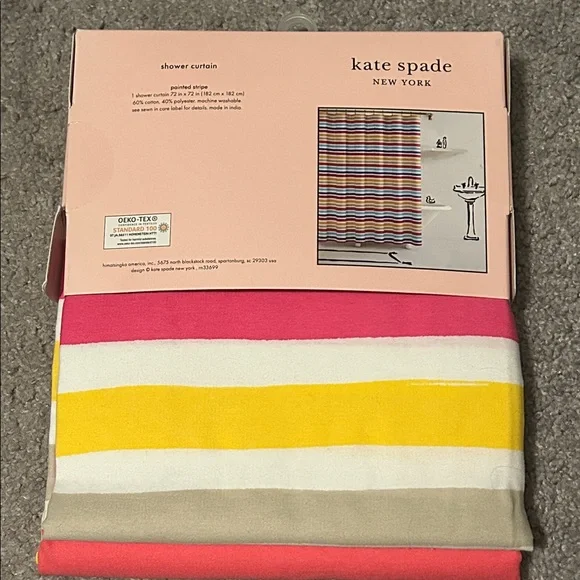 Kate Spade Multicolor Striped Shower Curtain - Picture 4 of 5